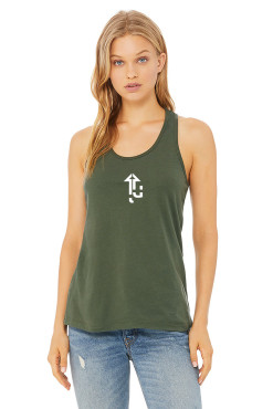 LevelUp Women's Jersey Racerback Tank Military Green