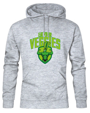 LevelUp Hoodie EAT YOUR VEGGIES grau