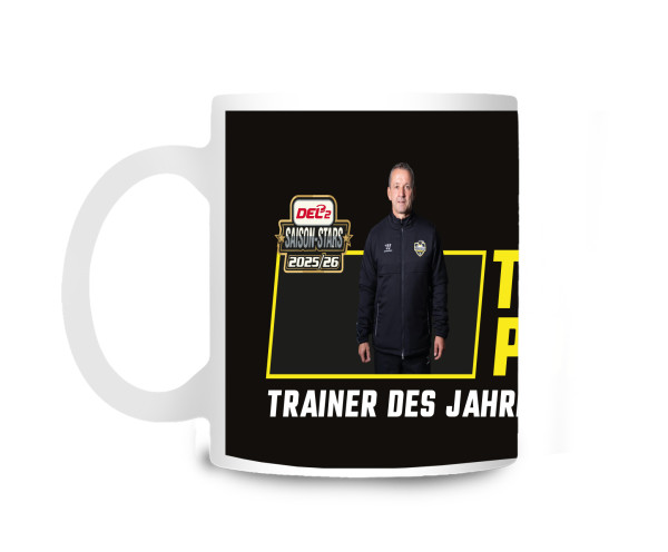 DEL2 Kaffeebecher Trainer des Jahres Thomas Popiesch