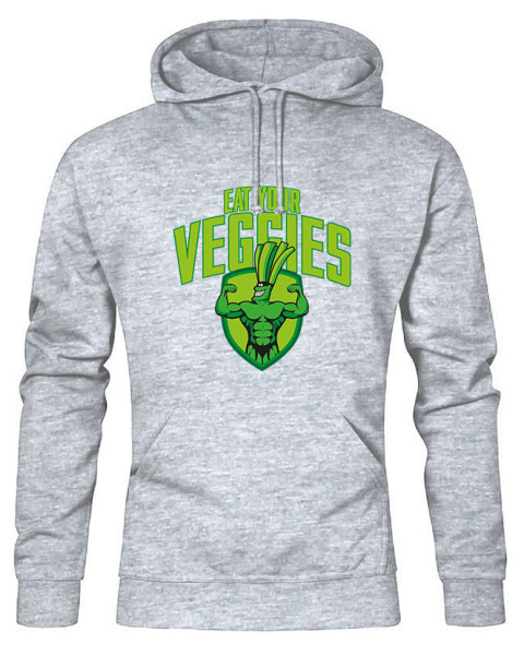 LevelUp Hoodie EAT YOUR VEGGIES grau